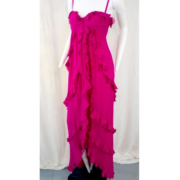 Emanuel Ungaro Dresses & Skirts - 🔥EMANUEL UNGARO Fuchsia Crepe Ruffle Gown-Rare🔥